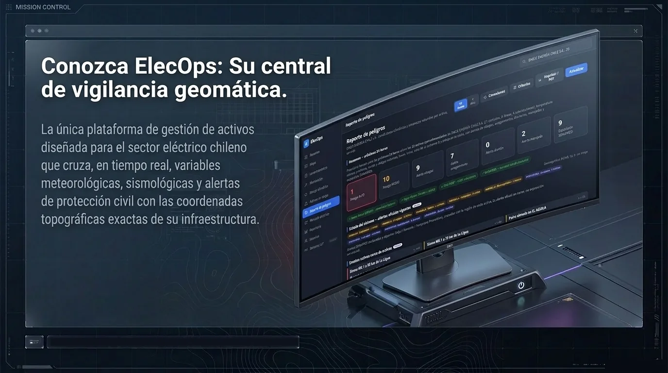 Panel de ElecOps mostrando el reporte de peligros de las próximas 24 horas por activo eléctrico.