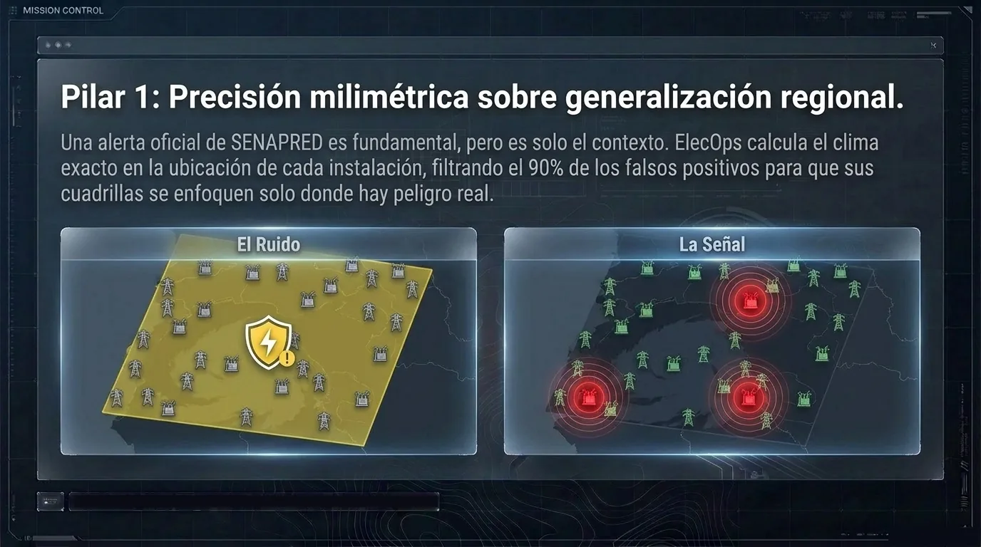 Pilar 1: precisión milimétrica sobre generalización regional.